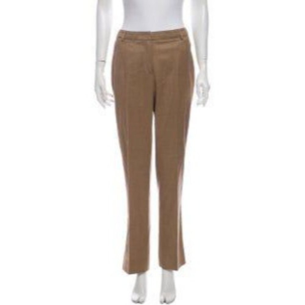 Akris Punto Tan Wool Blend Straight Leg Pants 6